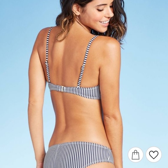 Striped Lace-up Bikini Top - Picture 6 of 6
